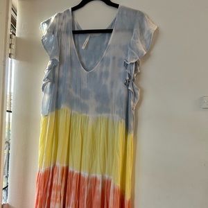 The dye dress. Gauze with flutter sleeves.